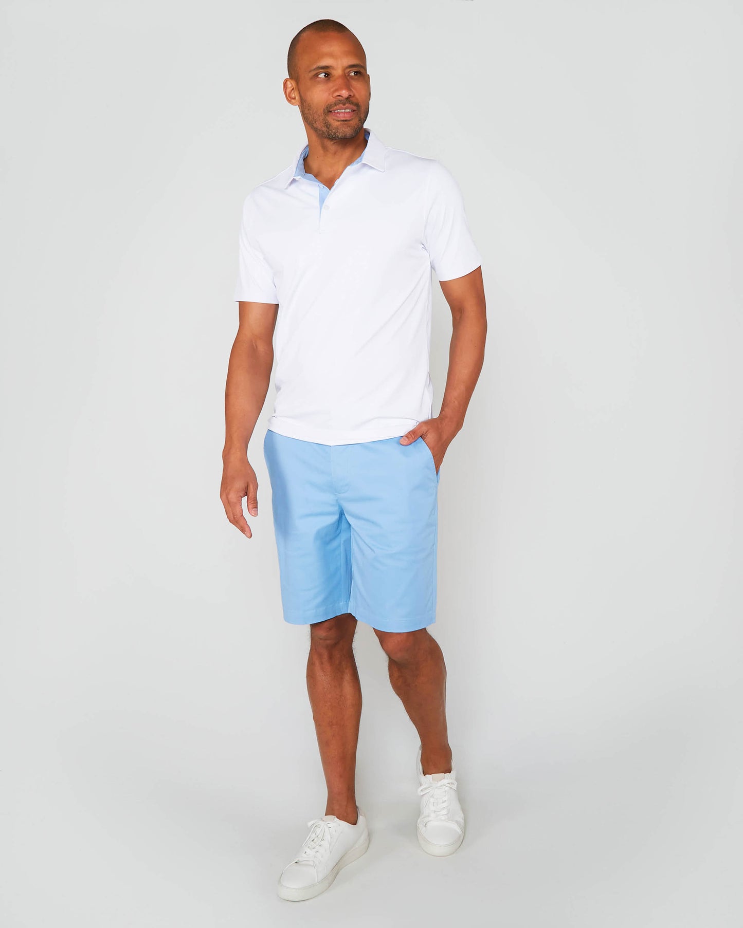 GOLF POLO IN PERFORMANCE POLO WHITE