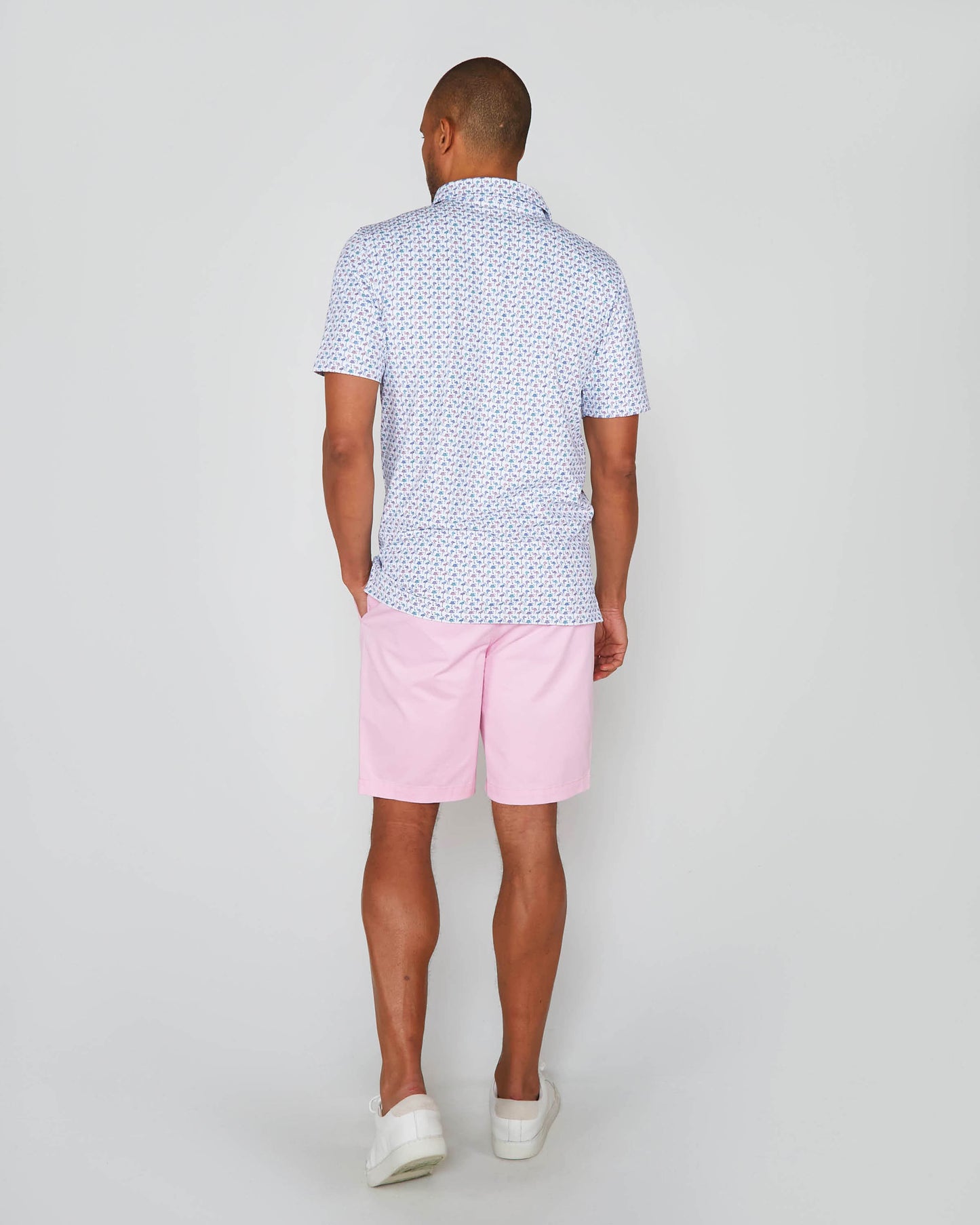 GOLF POLO IN PERFORMANCE POLO FLAMINGO WHITE