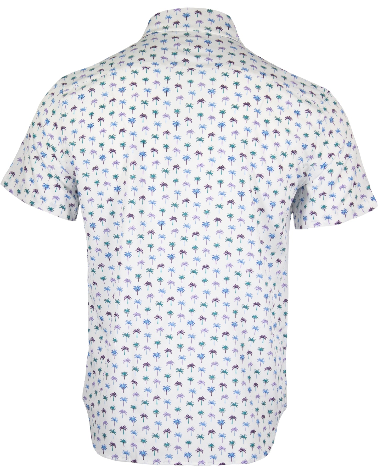 FULL DULL POLYESTER OXFORD PRINT SHIRT STHN PALM WHITE