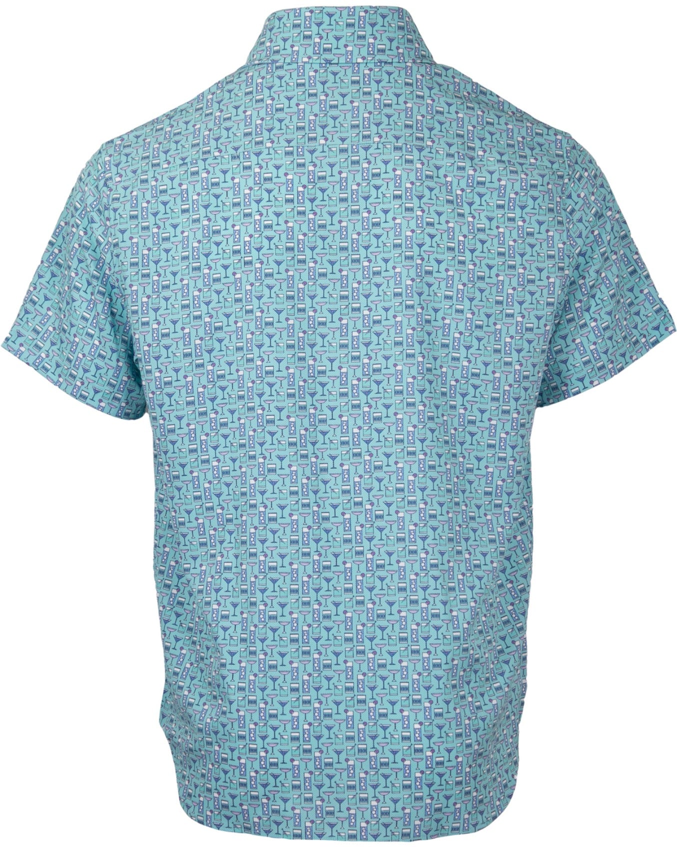 FULL DULL POLYESTER OXFORD PRINT SHIRT CHEERS MINT