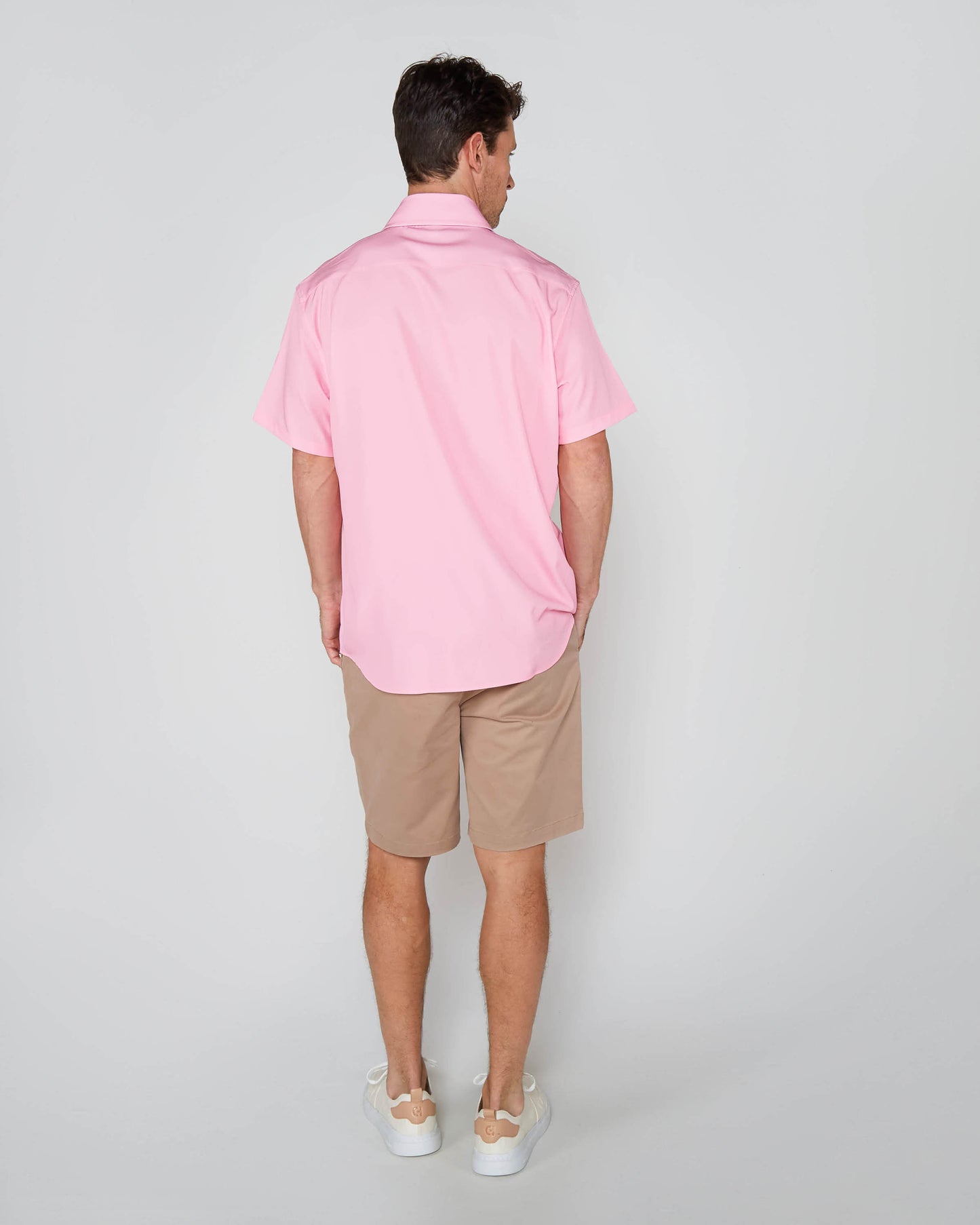 FULL DULL POLYESTER OXFORD PRINT SHIRT NWK OXFORD PINK
