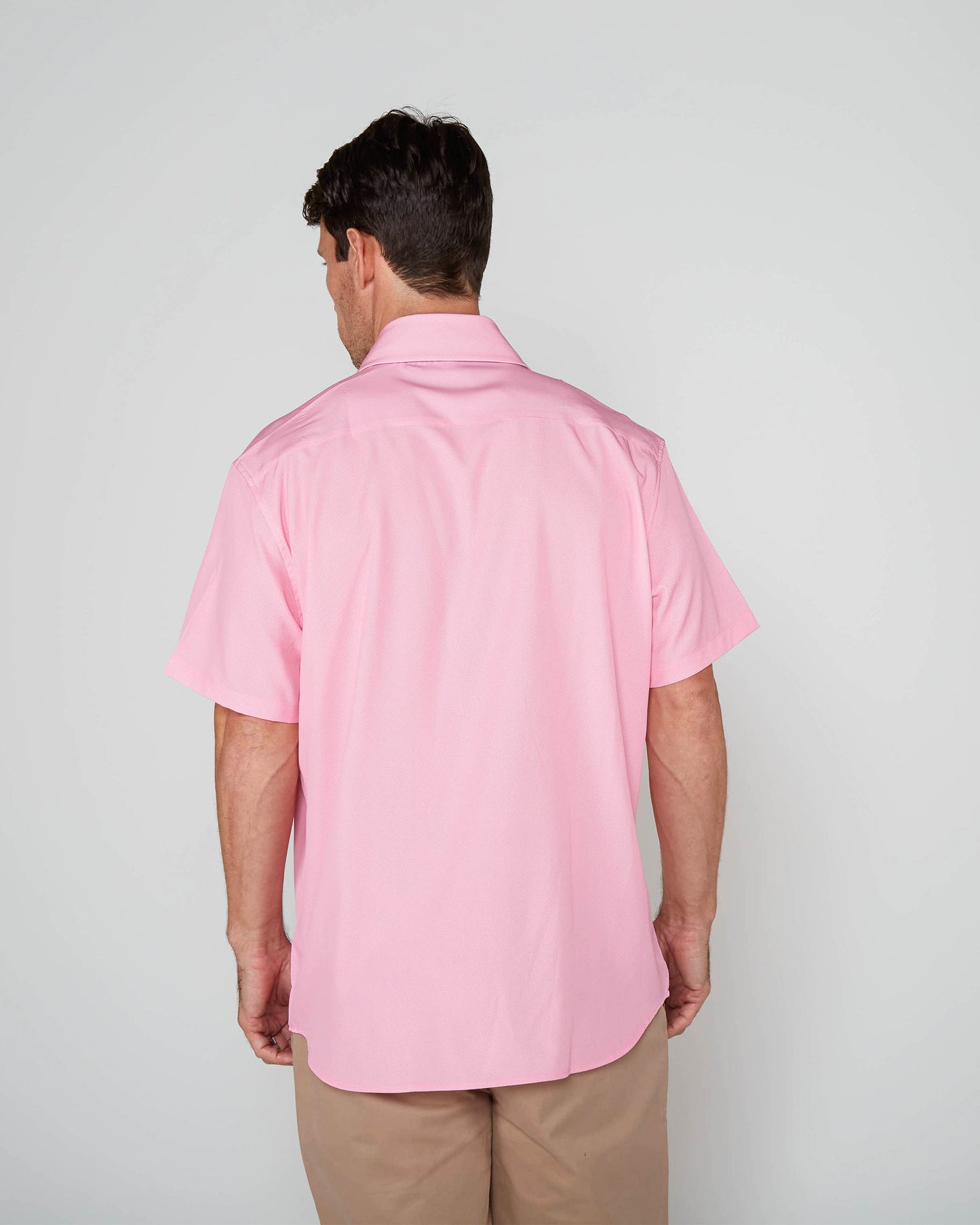 FULL DULL POLYESTER OXFORD PRINT SHIRT NWK OXFORD PINK