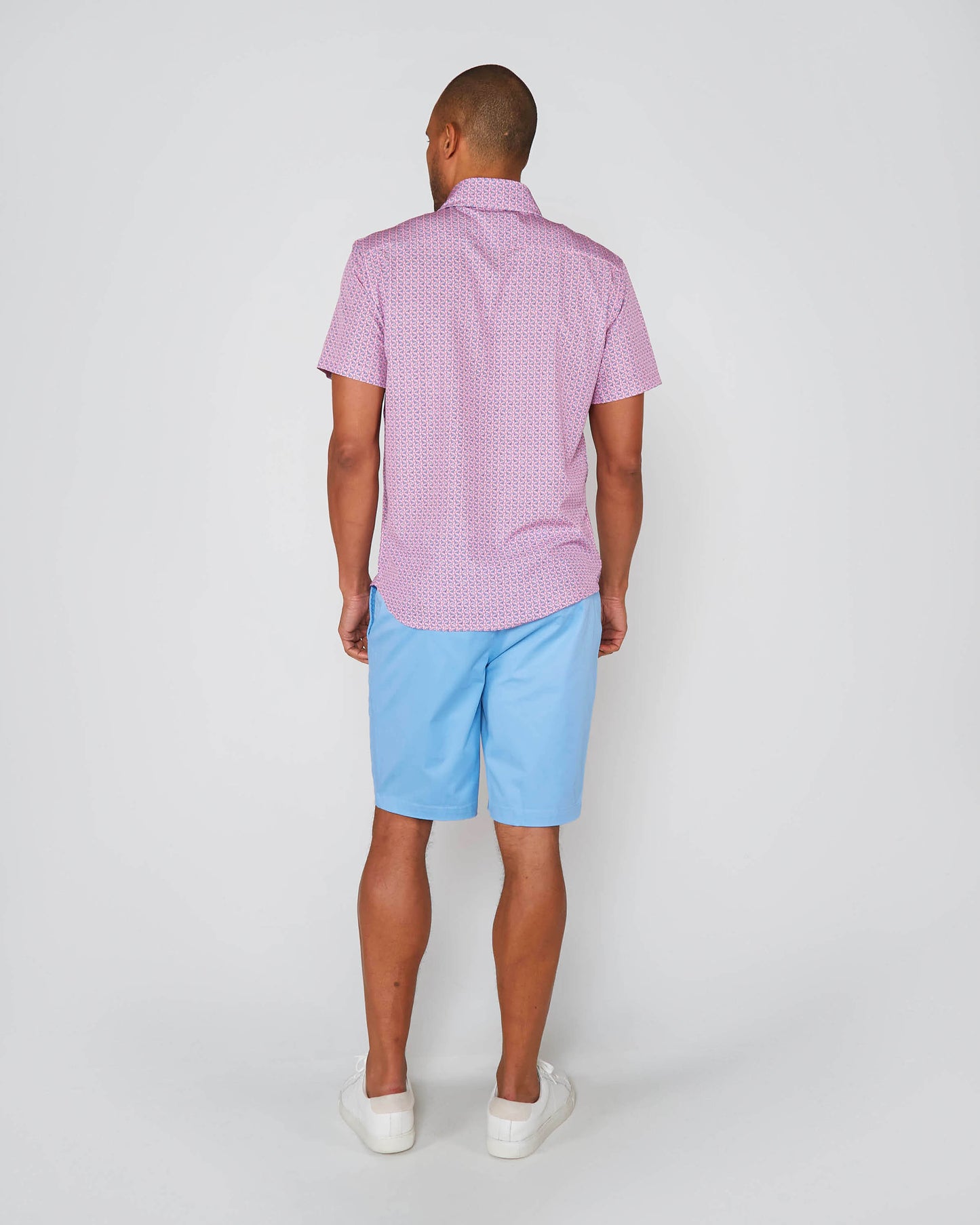 FULL DULL POLYESTER OXFORD PRINT SHIRT TILT GLASS PINK