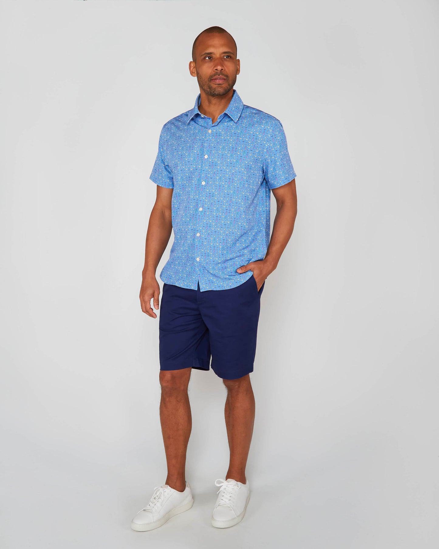 FLAT FRONT SHORT NAVY