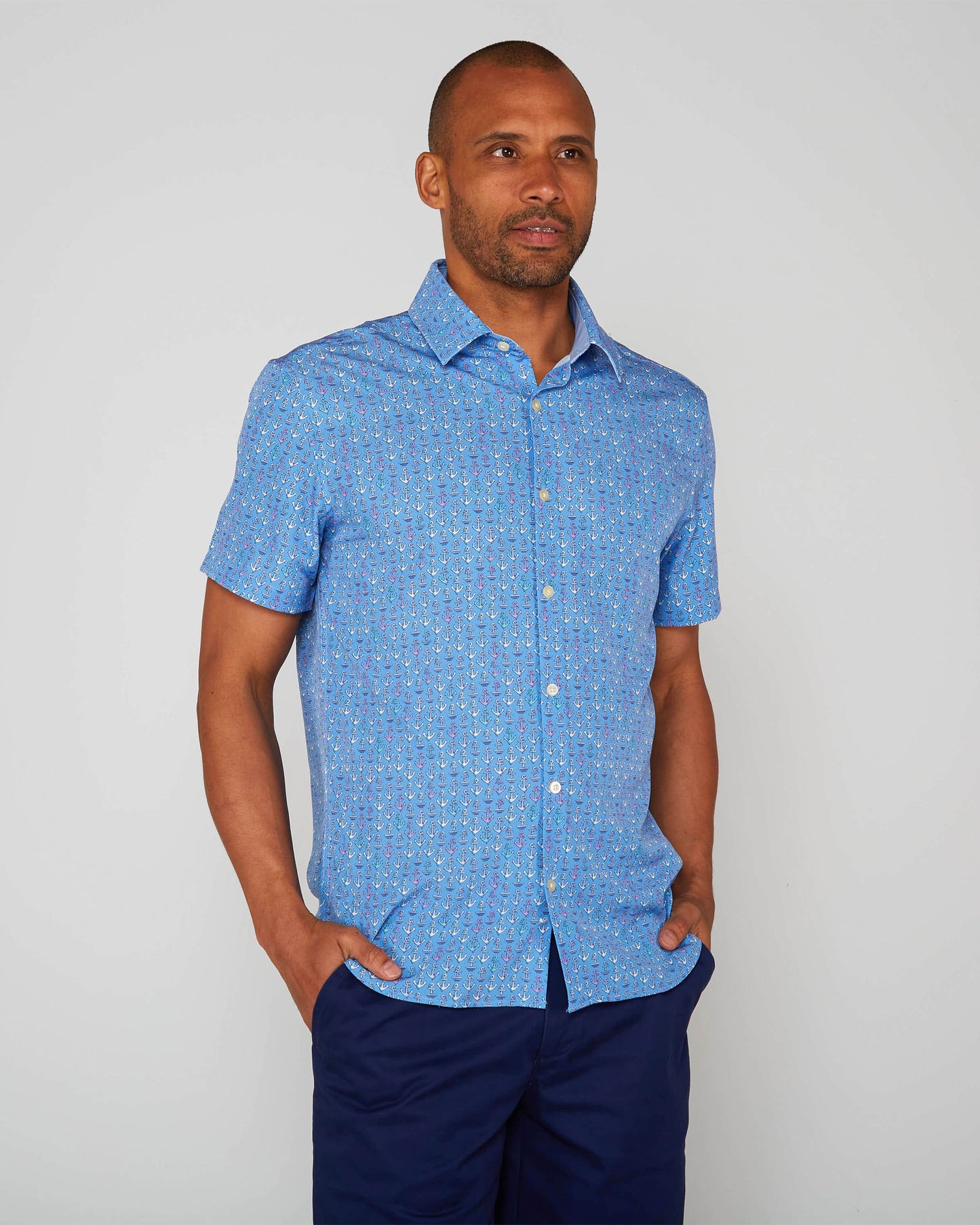 FLAT FRONT SHORT NAVY