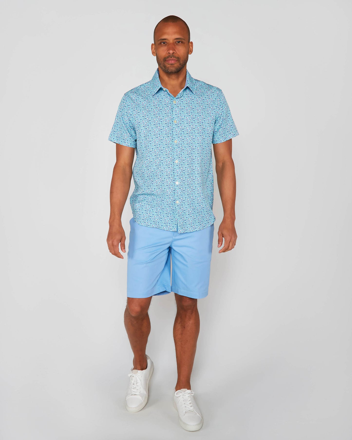 FLAT FRONT SHORT BLUE