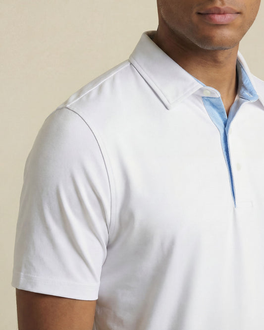 HUDSON GOLF PERFORMANCE POLO WHITE