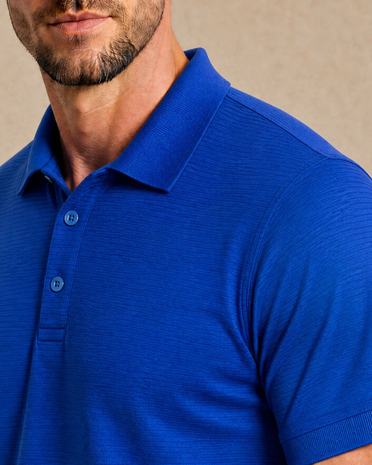 PRESTON OTTOMAN TEXTURED GOLF PERFORMANCE POLO ROYAL