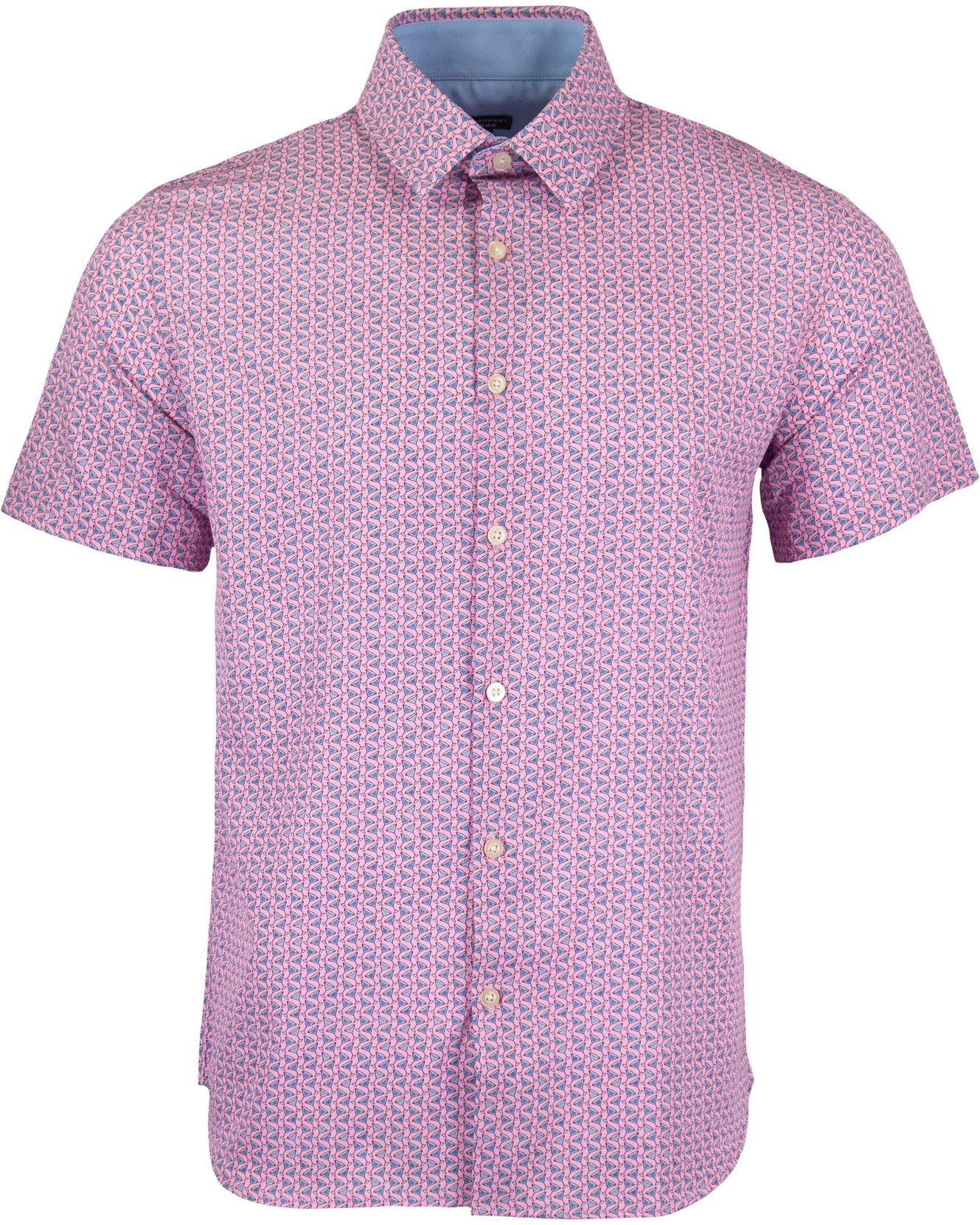 FULL DULL POLYESTER OXFORD PRINT SHIRT TILT GLASS PINK