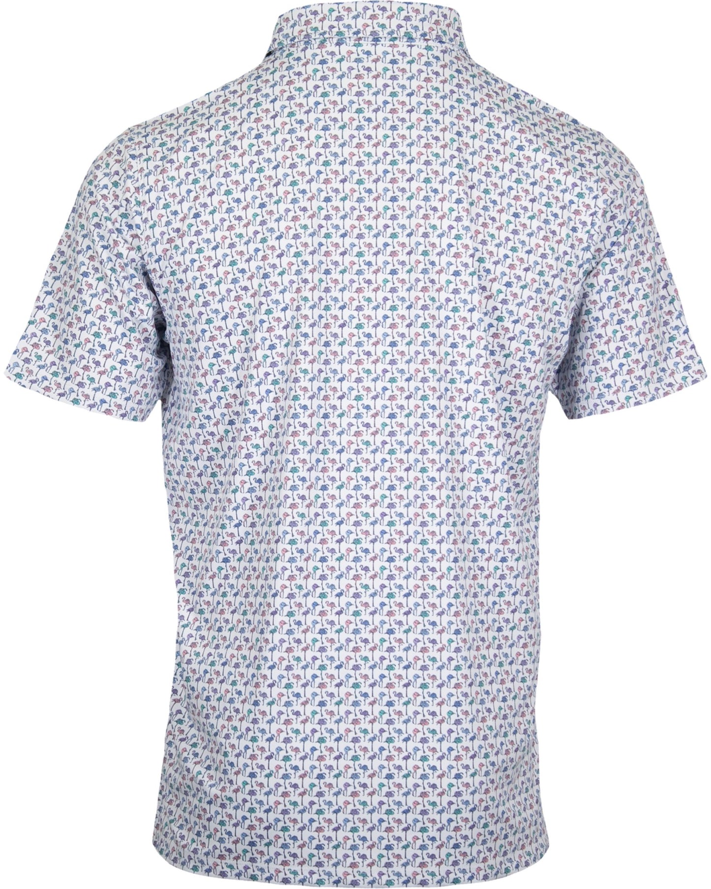 HUDSON GOLF PERFORMANCE POLO FLAMINGO WHITE