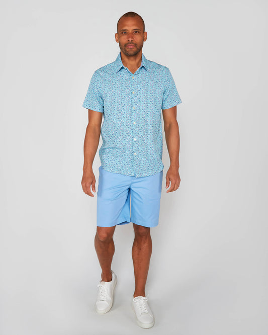 FLAT FRONT SHORT  BLUE