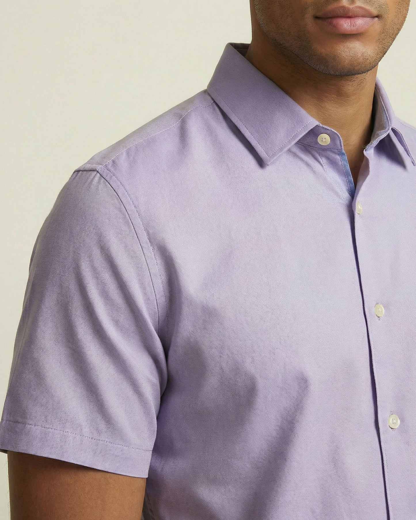 NEWARK PERFORMANCE PRINT SHIRT OXFORD LILAC