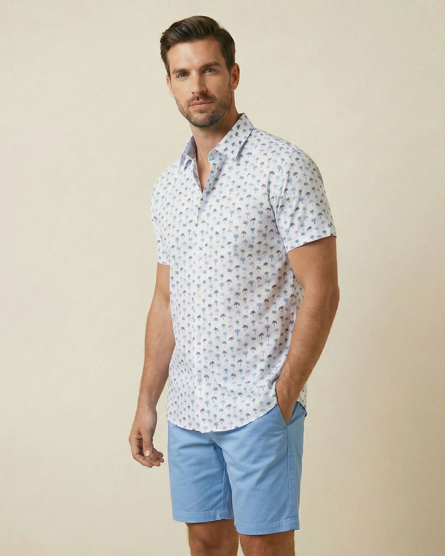 WILLIAM FLAT FRONT SHORT BLUE