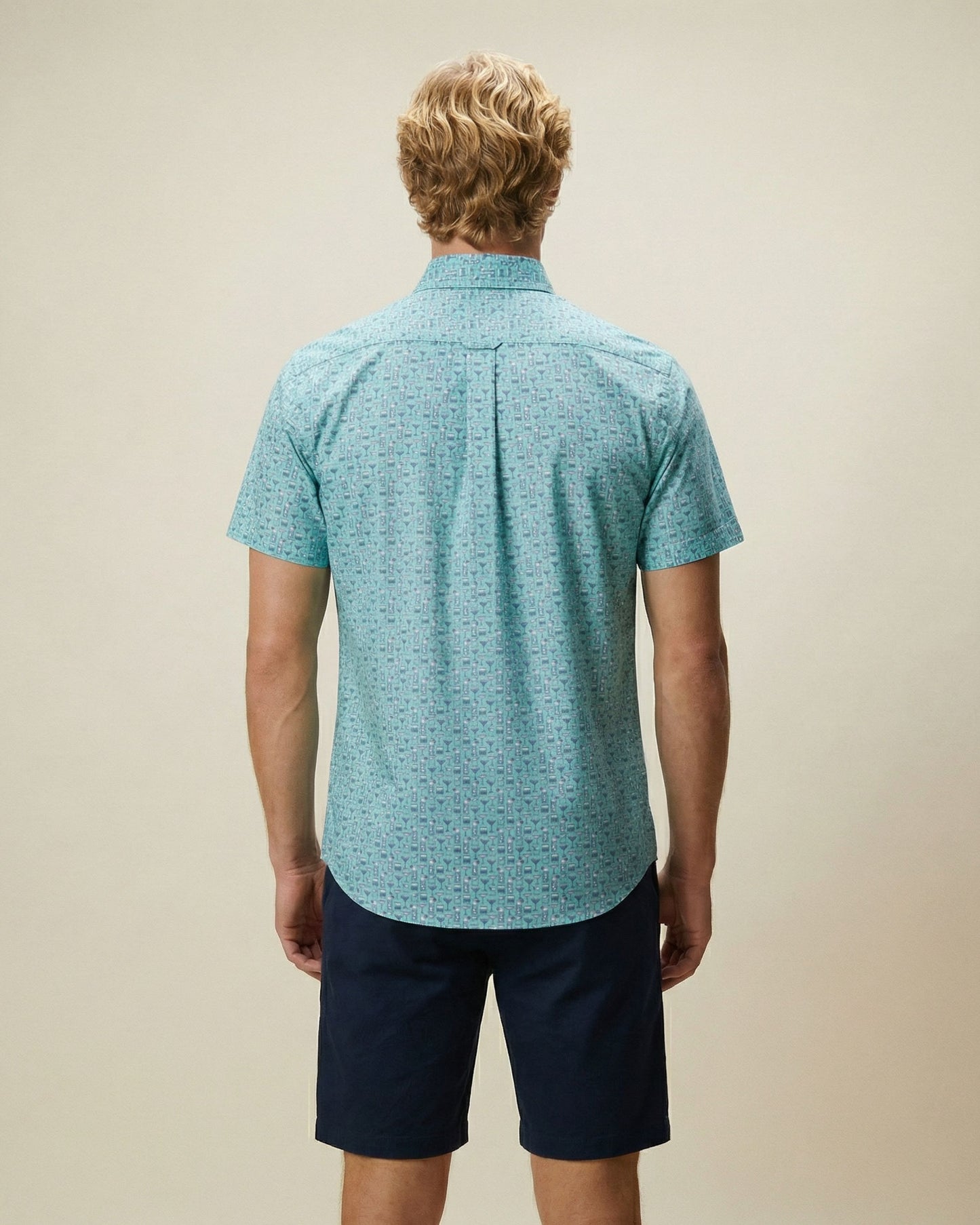 NEWARK PERFORMANCE PRINT SHIRT OXFORD CHEERS MINT