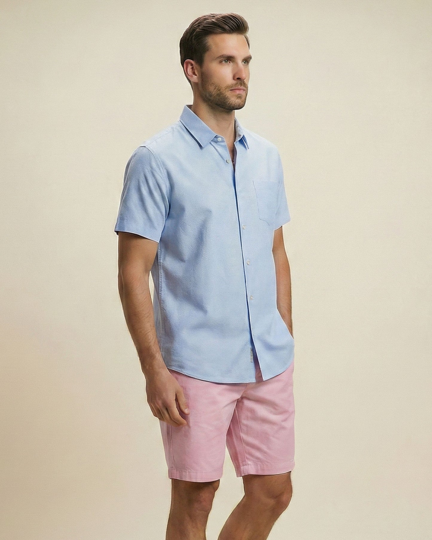 WILLIAM FLAT FRONT SHORT PINK