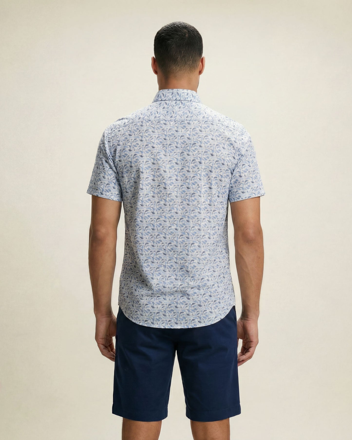 NEWARK PERFORMANCE PRINT SHIRT OXFORD FISH WHITE