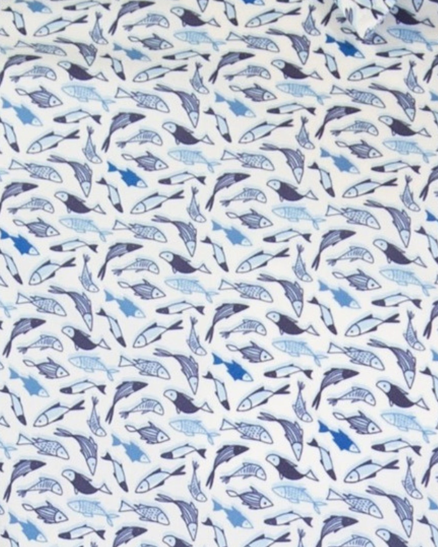 NEWARK PERFORMANCE PRINT SHIRT OXFORD FISH WHITE