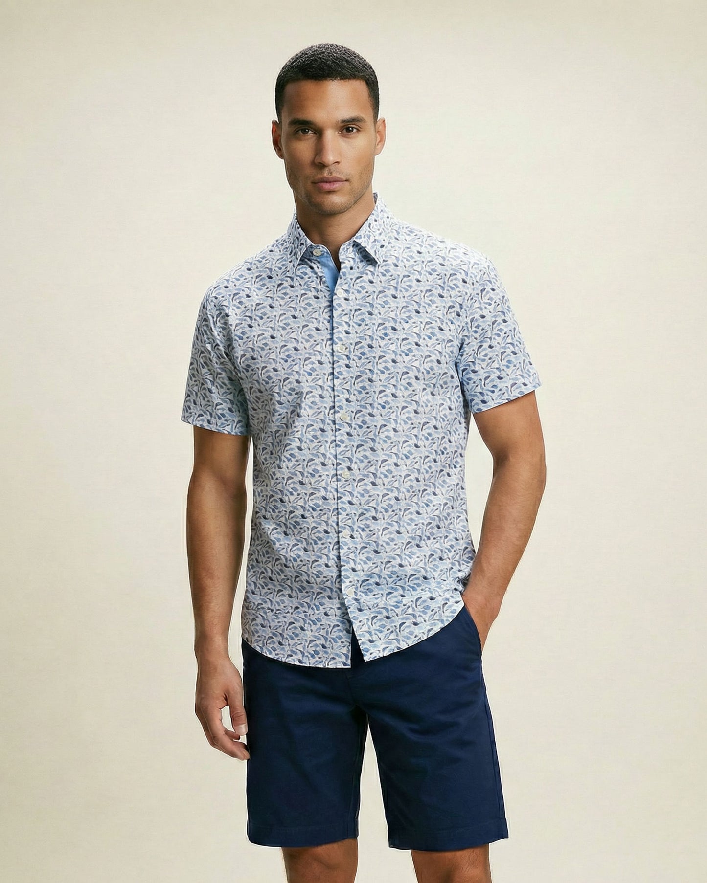 WILLIAM FLAT FRONT SHORT NAVY
