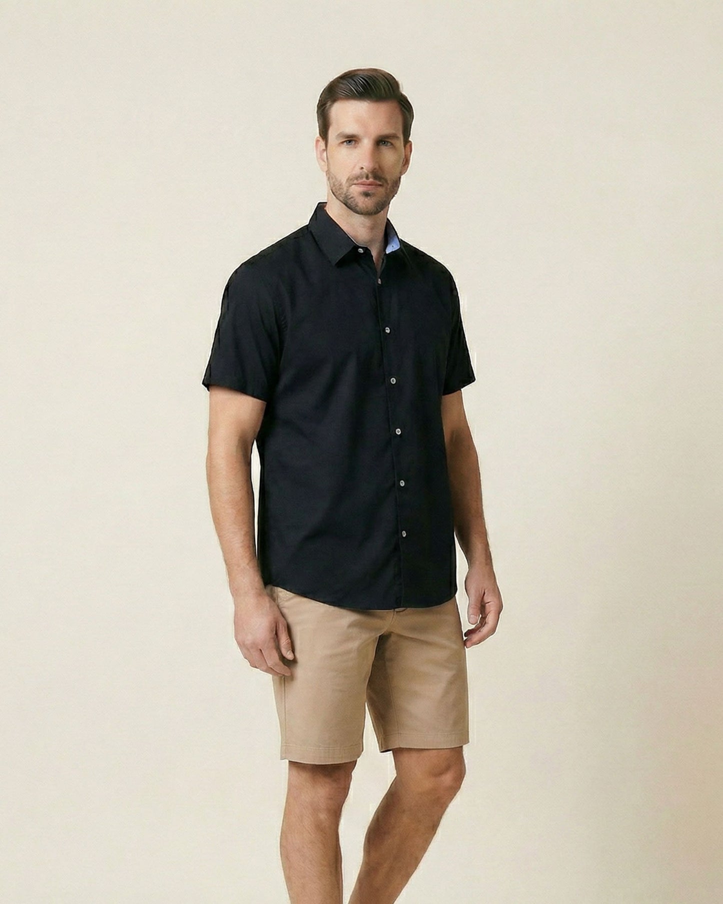 NEWARK PERFORMANCE PRINT SHIRT OXFORD BLACK