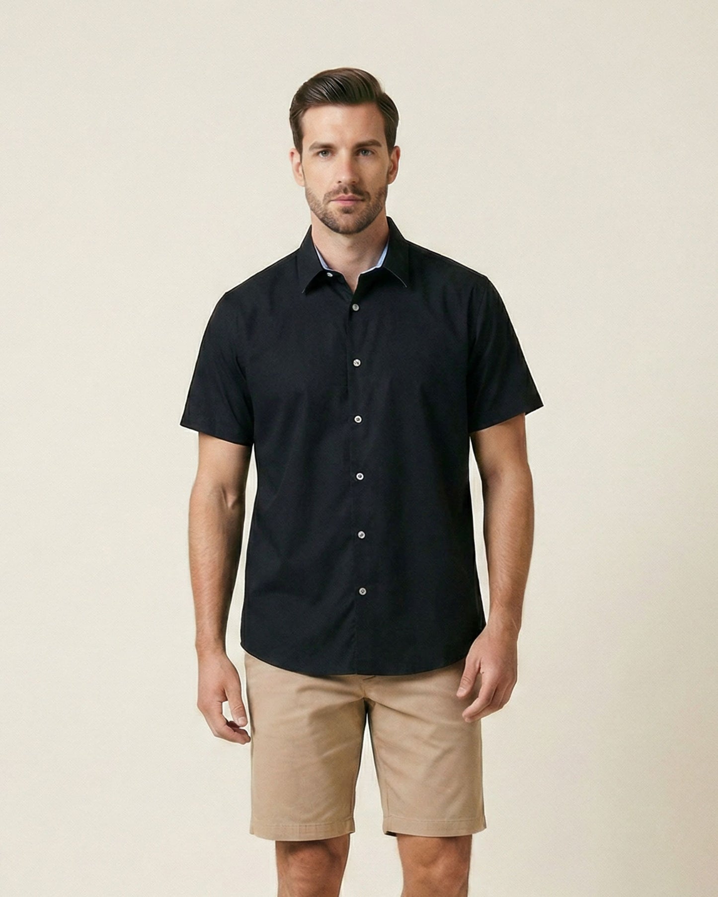 NEWARK PERFORMANCE PRINT SHIRT OXFORD BLACK