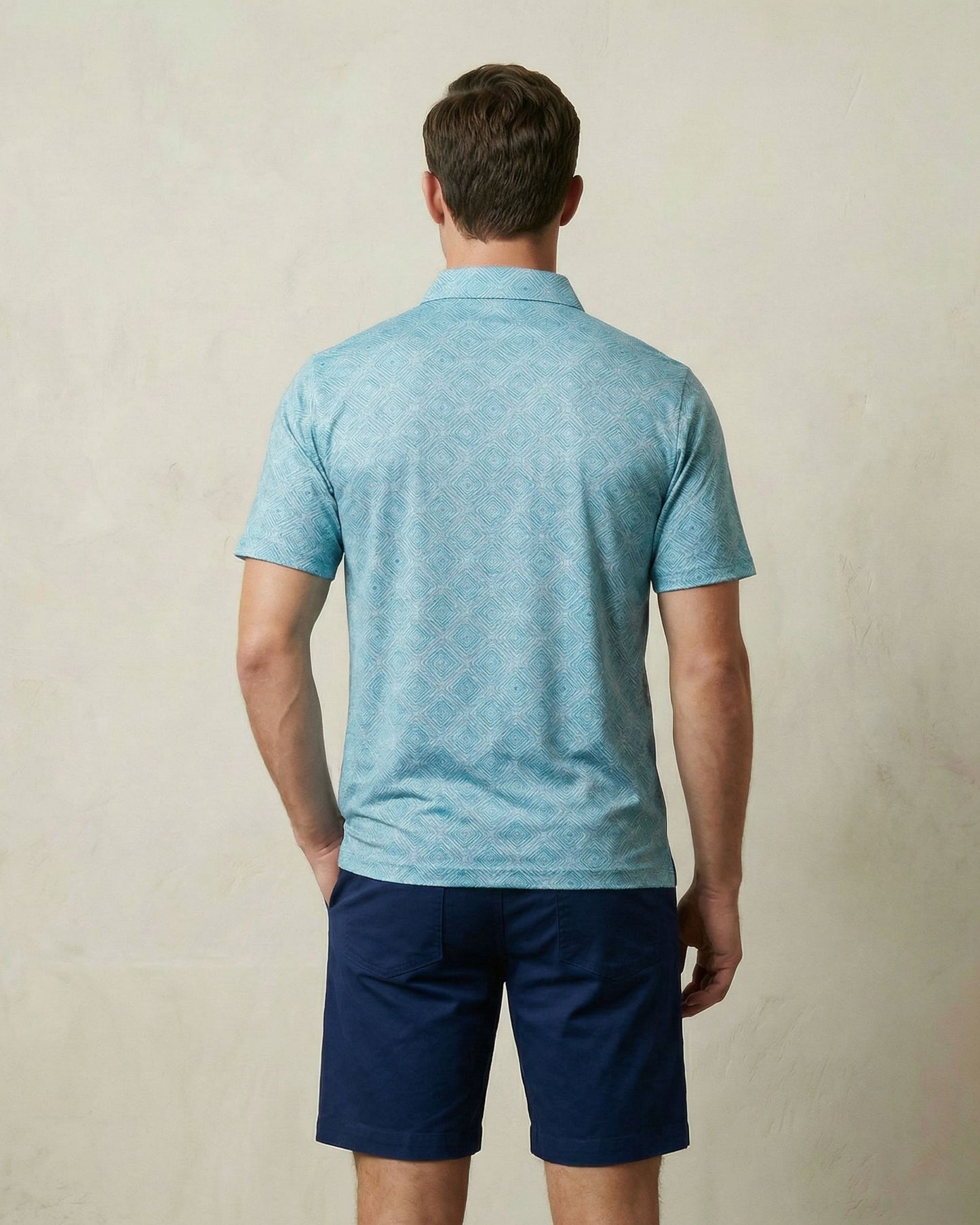 HUDSON GOLF PERFORMANCE POLO CUBE CLUBS TEAL