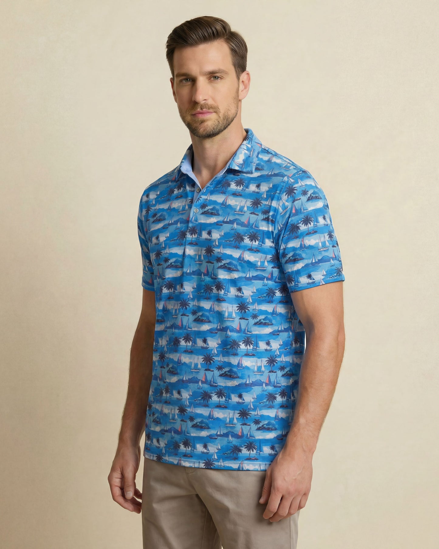 HUDSON GOLF PERFORMANCE POLO SAILING BAY BLUES