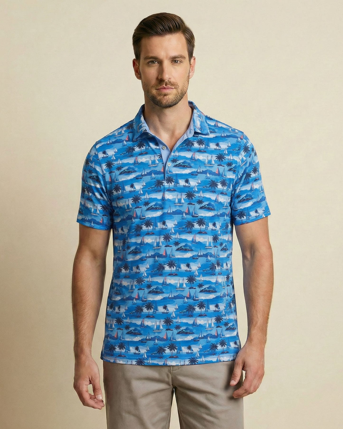 HUDSON GOLF PERFORMANCE POLO SAILING BAY BLUES
