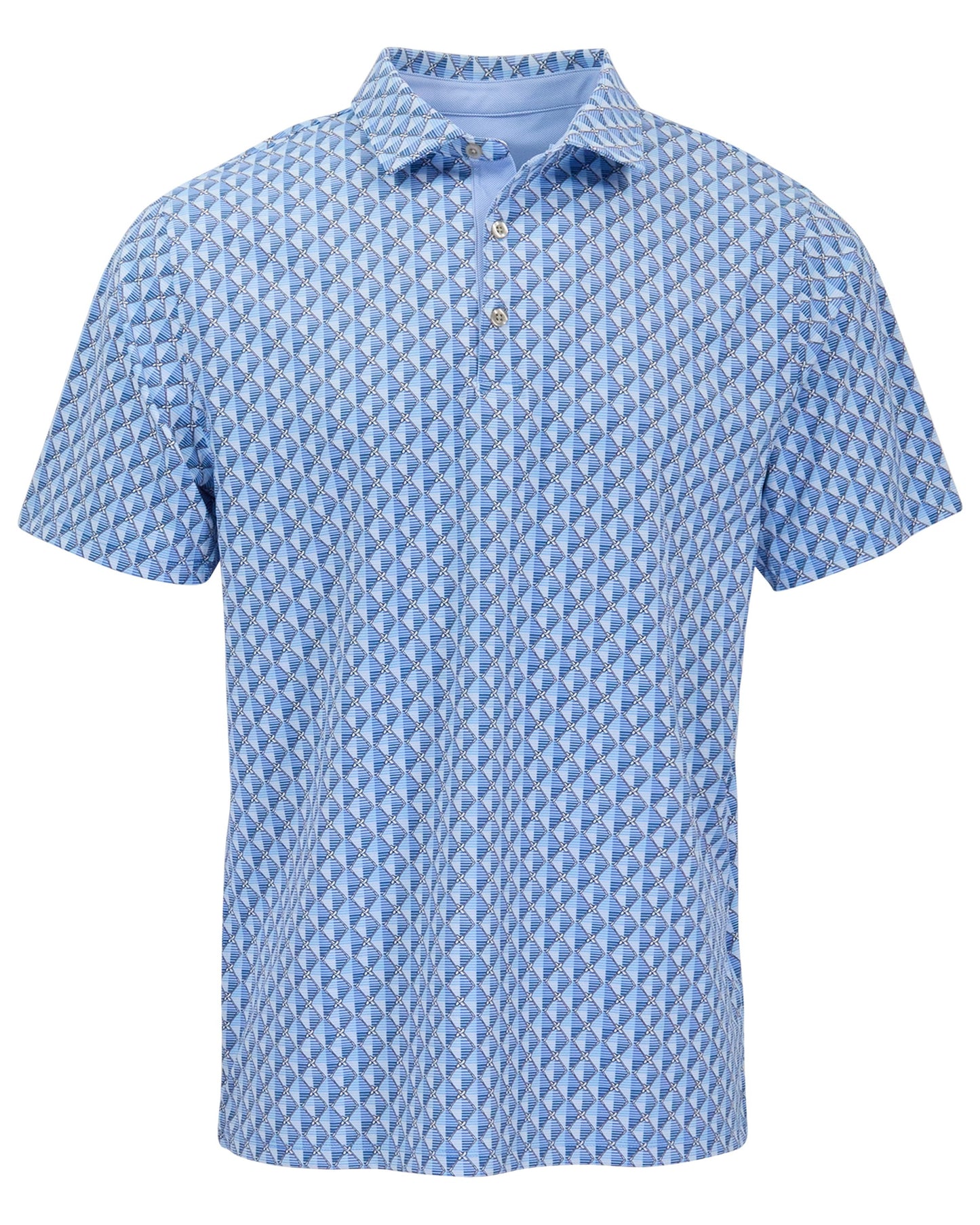 HUDSON GOLF PERFORMANCE POLO HARLEQUIN CLUBS BLUE