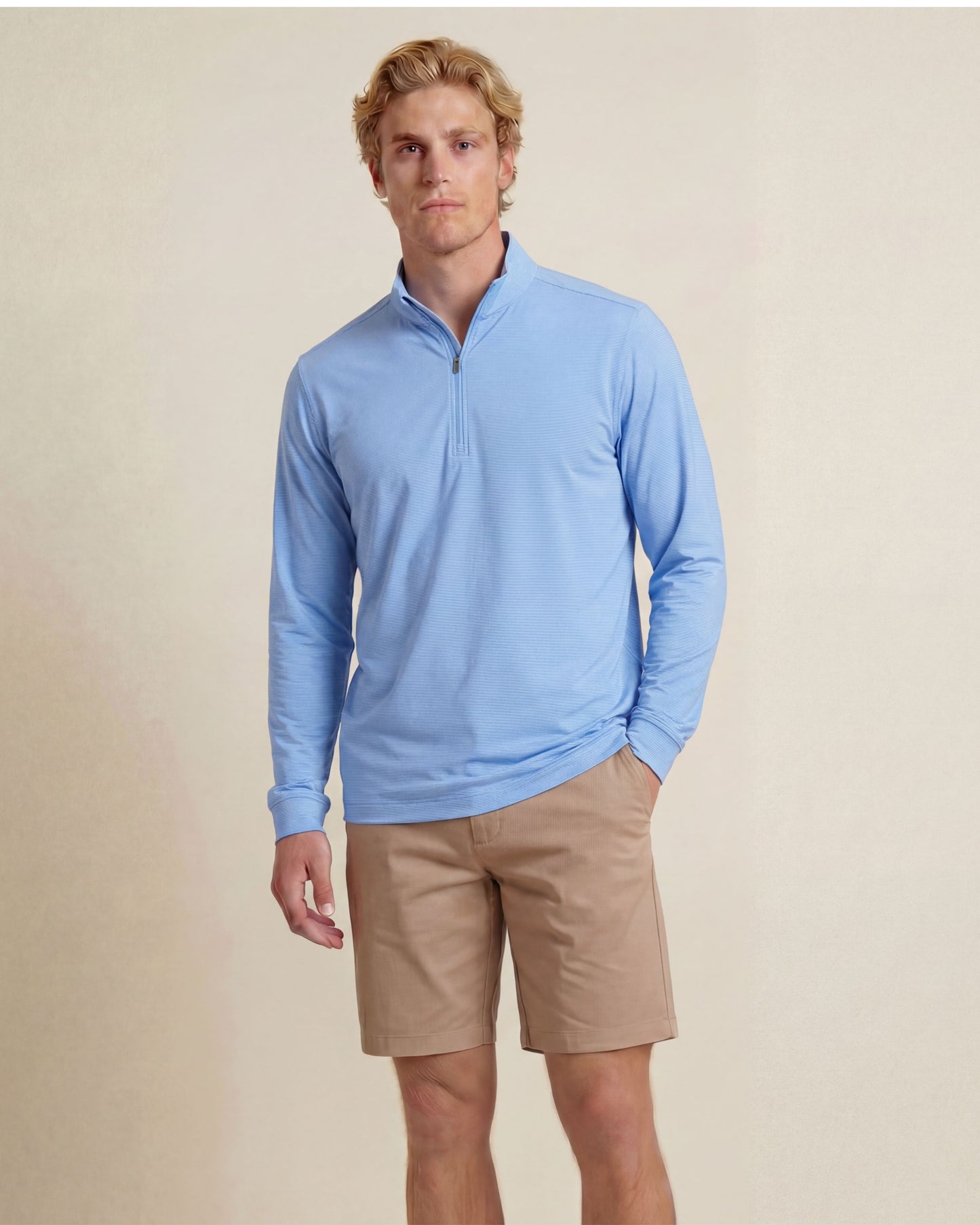 YORK GOLF PERFORMANCE QUARTER ZIP BI COLOR BLUE