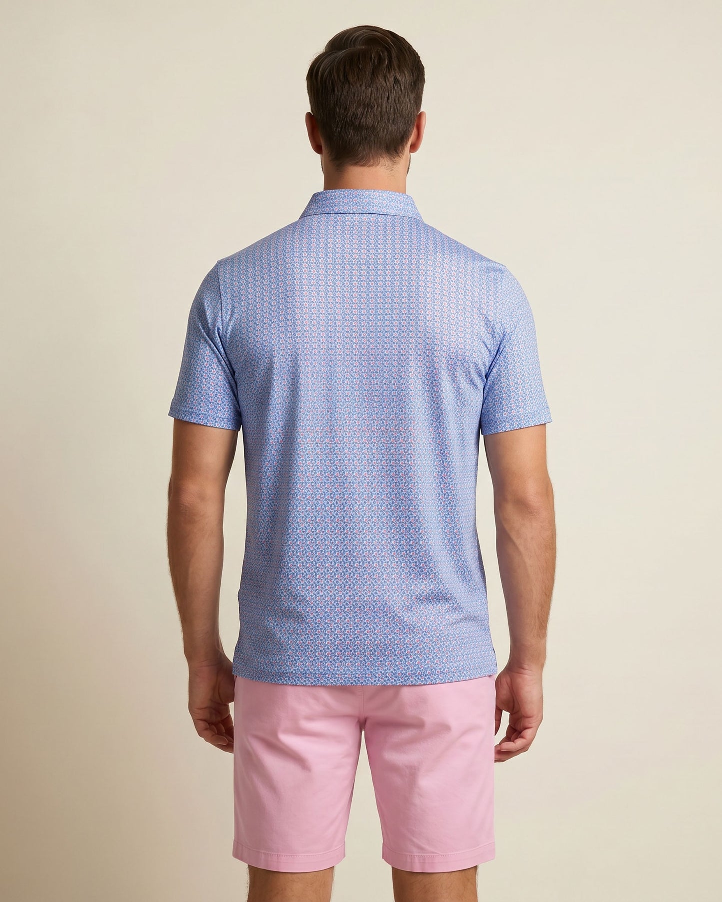 HUDSON GOLF PERFORMANCE POLO TILT GLASS BLUE