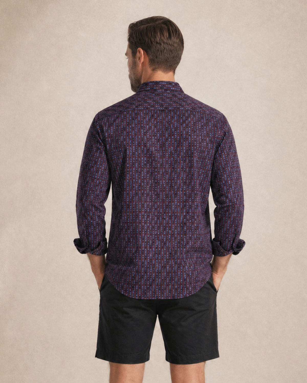 GEORGE STRETCH PERFORMANCE LONG SLEEVE BUTTON UP BOURBON PORT