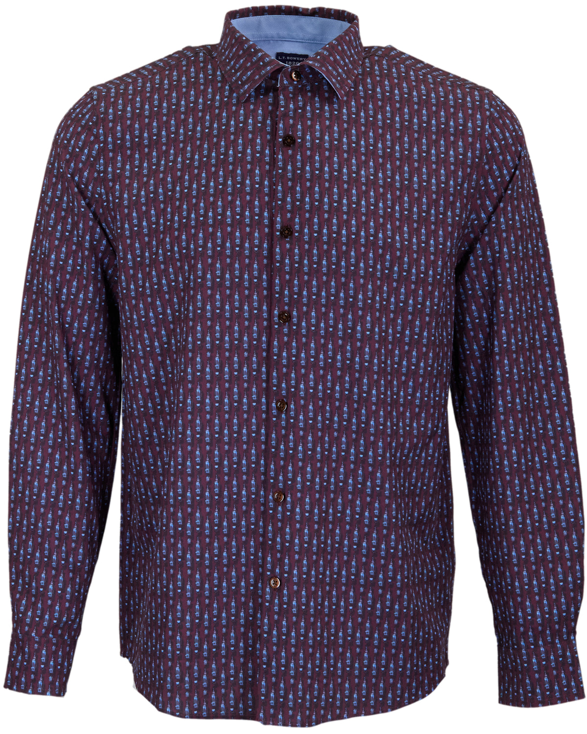 GEORGE STRETCH PERFORMANCE LONG SLEEVE BUTTON UP BOURBON PORT