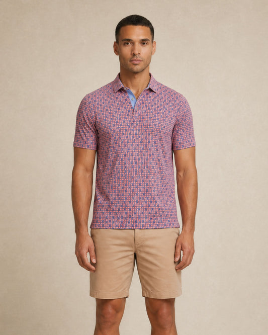 HUDSON GOLF PERFORMANCE POLO TIC TAC CLUB CORAL