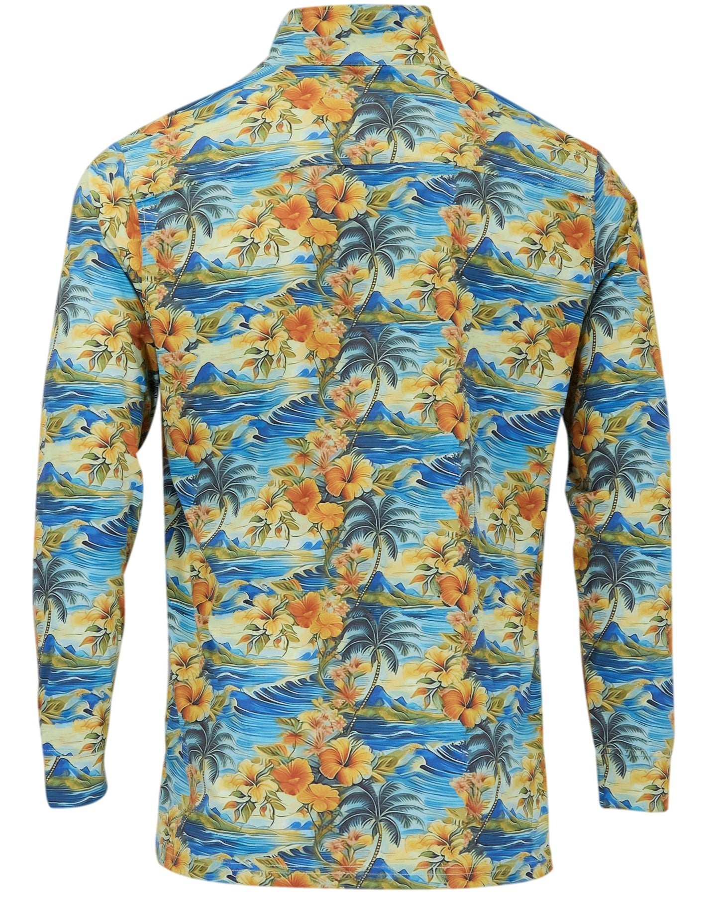 YORK GOLF PERFORMANCE QUARTER ZIP ZIP HAWAIIAN WAVES & PALMS