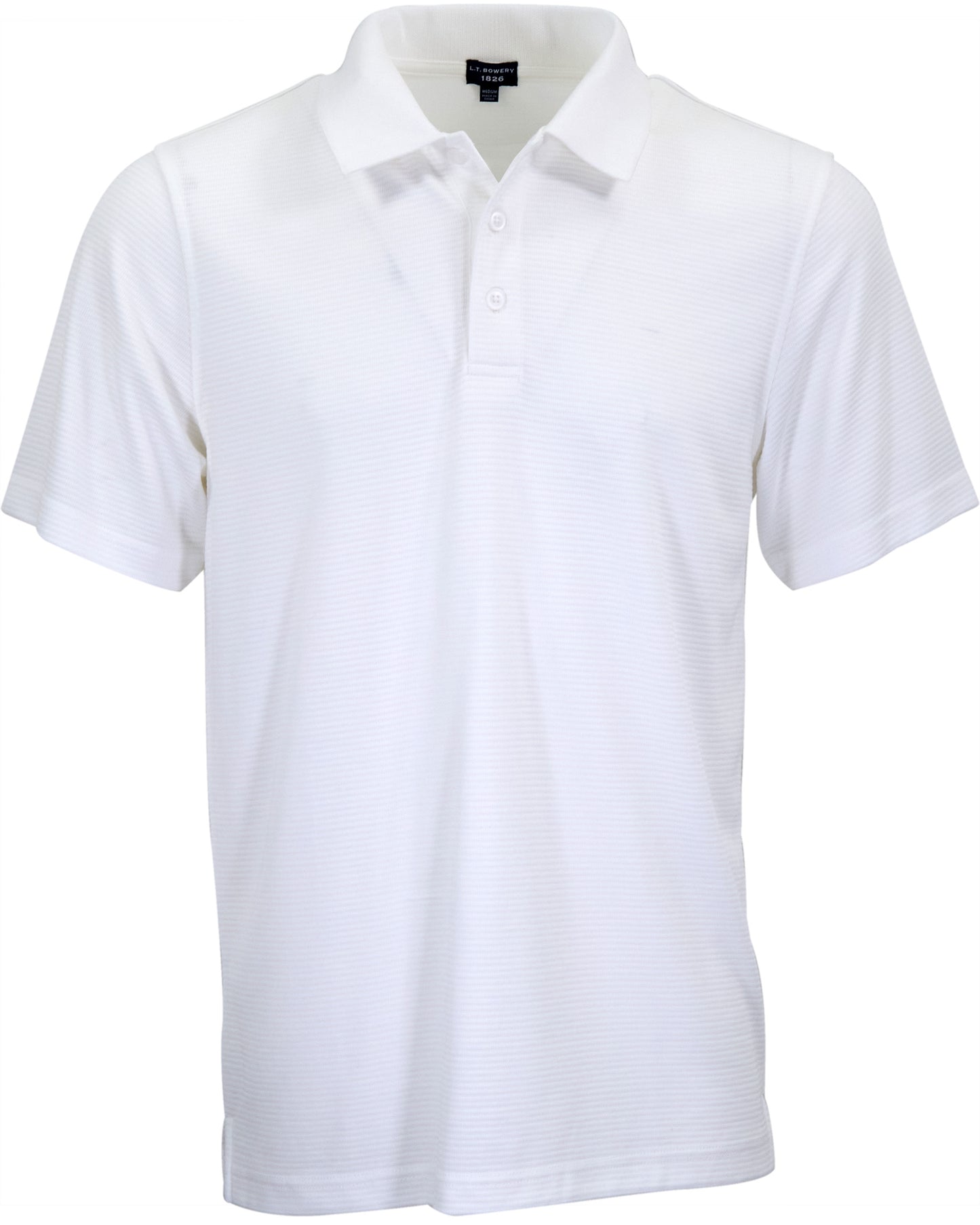 PRESTON OTTOMAN TEXTURED GOLF PERFORMANCE POLO  WHITE