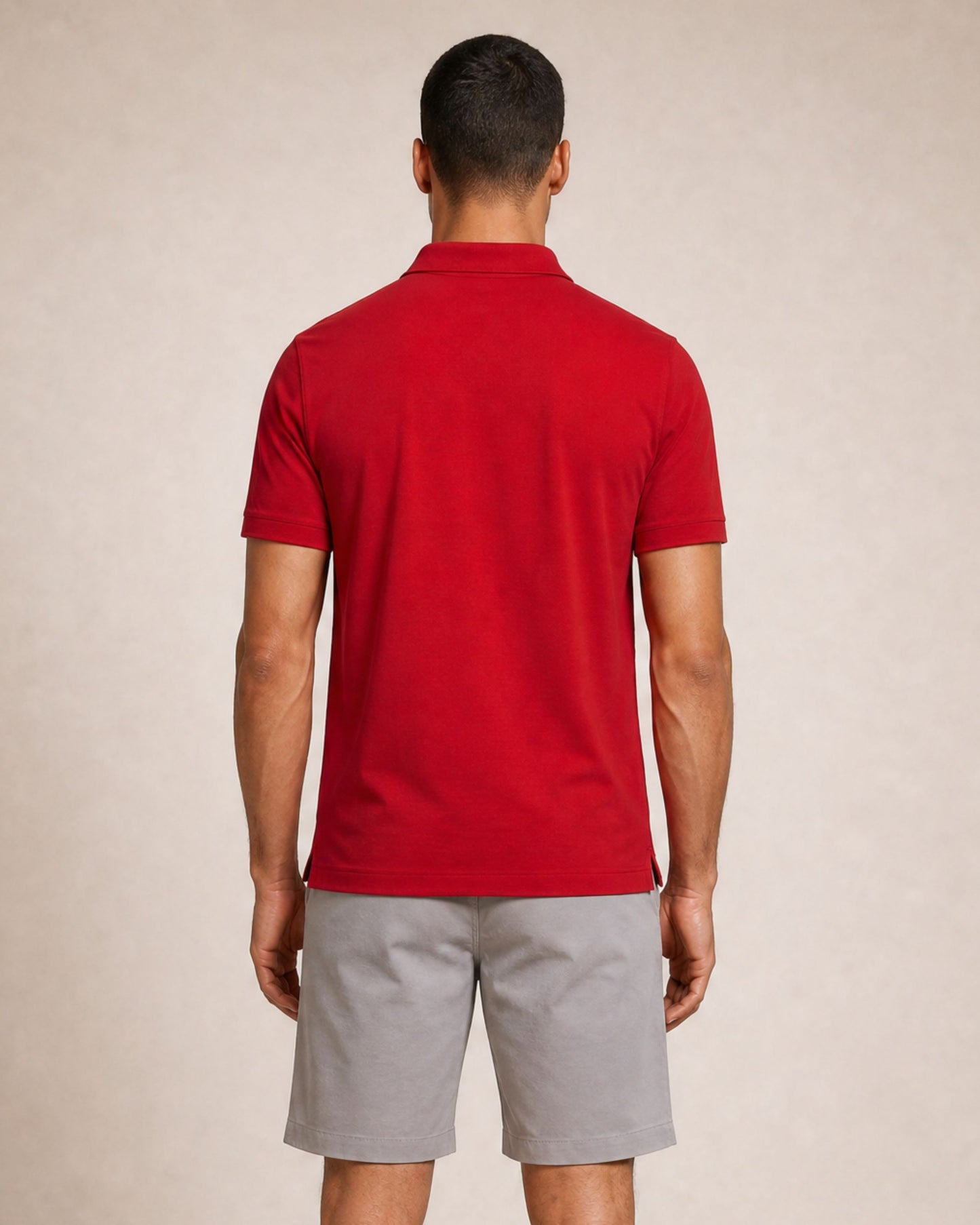PRESTON OTTOMAN TEXTURED GOLF PERFORMANCE POLO  RED