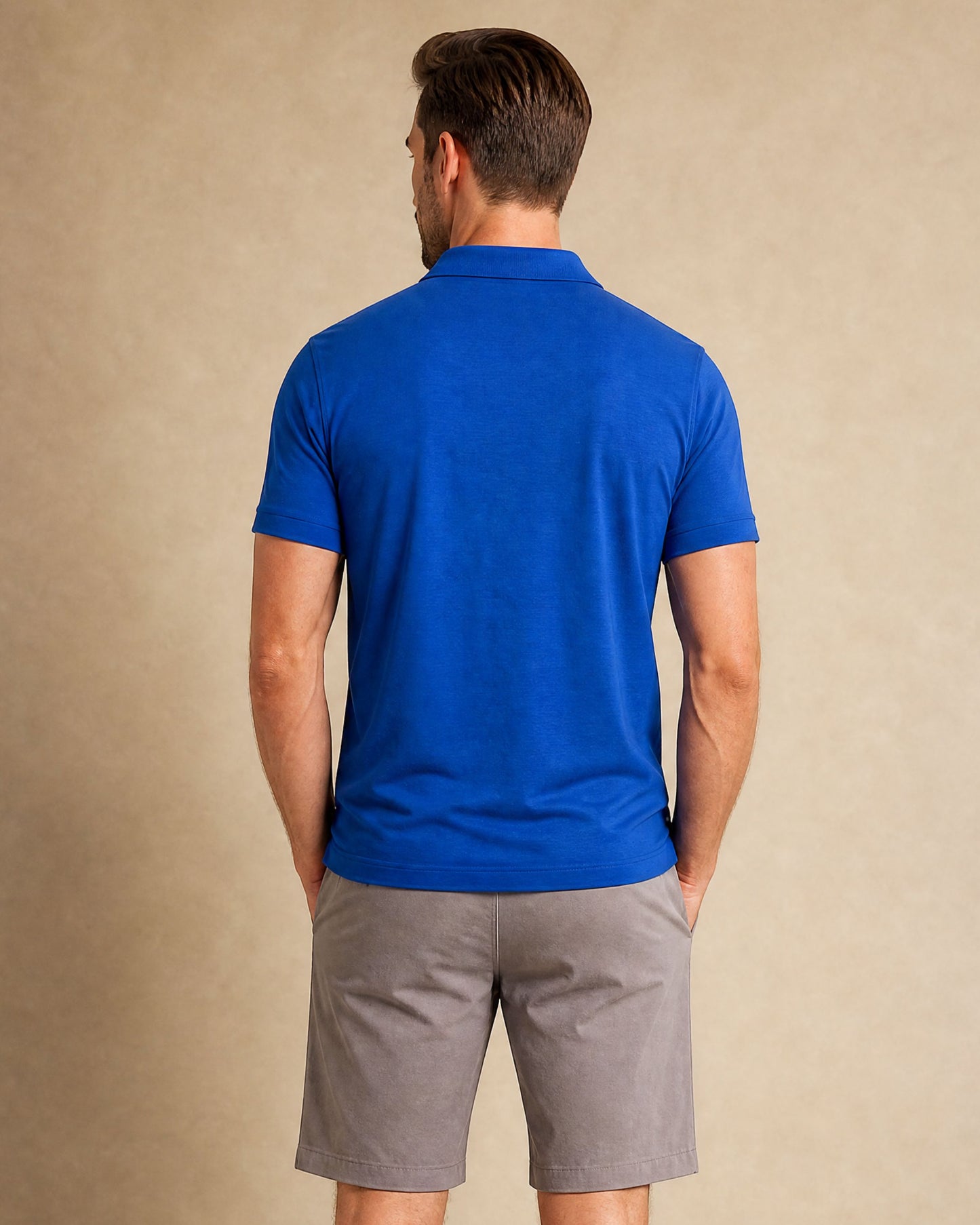 PRESTON OTTOMAN TEXTURED GOLF PERFORMANCE POLO  ROYAL